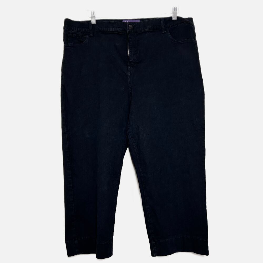 NYDJ Black‎ Denim Crop Jeans Lift Tuck Technology Women's Size 22W